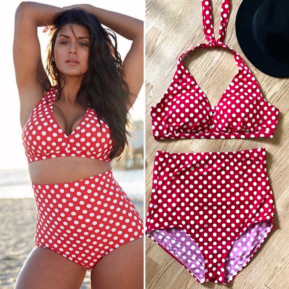 Swimsuits For All Other - Like-new Swimsuits For All Red Polka Dot Bikini